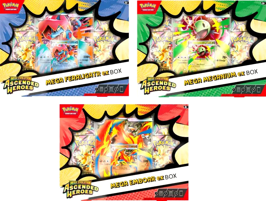 Pokemon Ascended Heroes Mega ex Box - Meganium Emboar Feraligatr